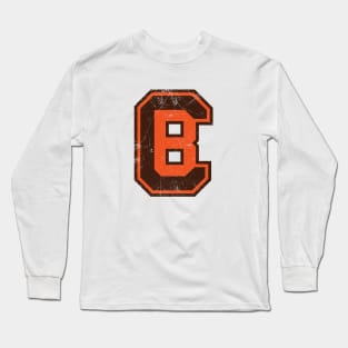 CB Football Monogram - White Long Sleeve T-Shirt